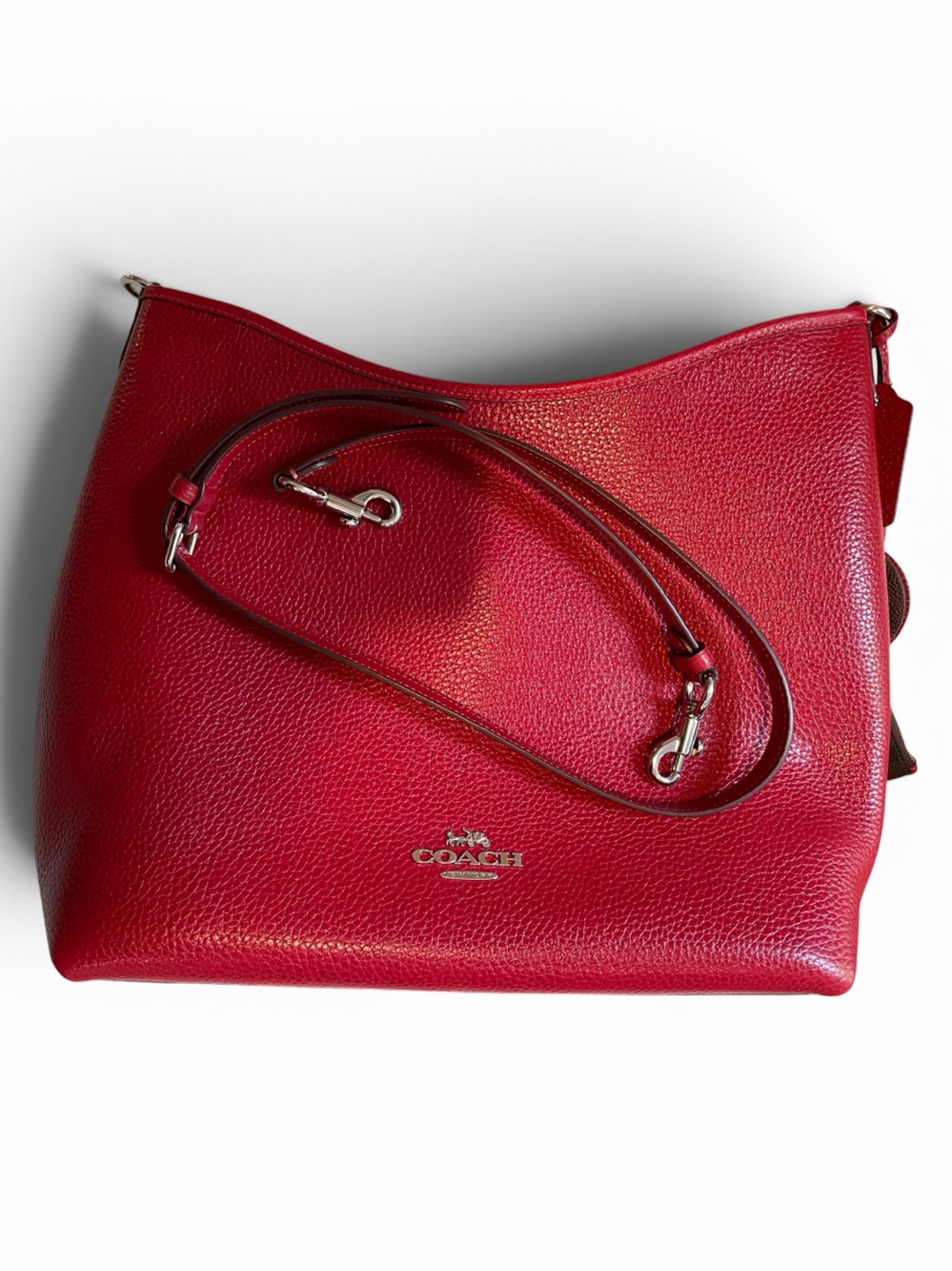 Coach Laurel Shoulder Bag Dark Cardinal Red & Walnut NWOT - Picture 15 of 15